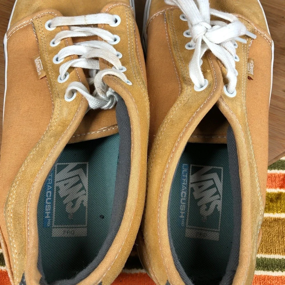 vans chukka low mens size 12 shoes yellow suede pro athletic skate sneakers